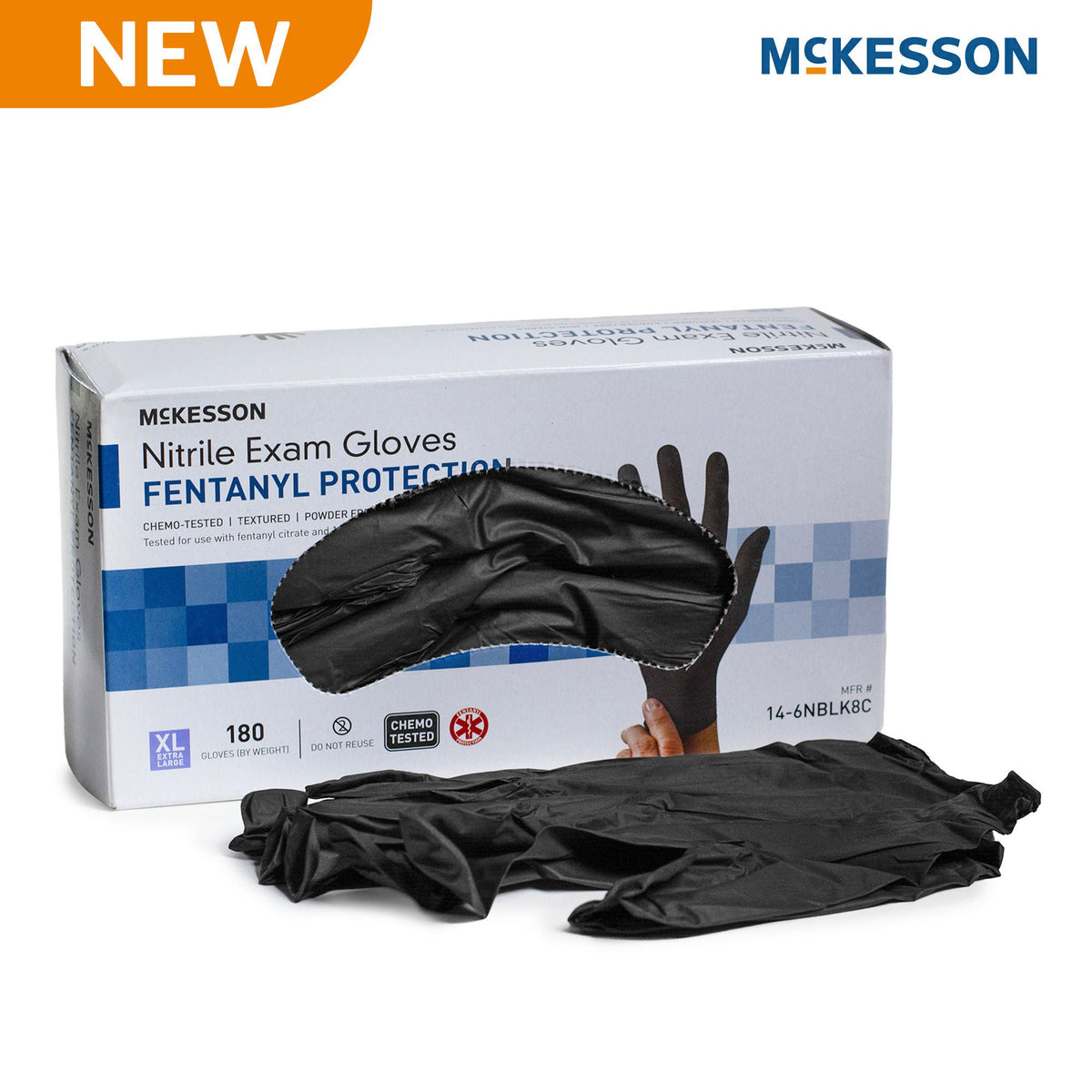 McKesson Confiderm® 6.8C Nitrile Exam Glove, Extra Large, Blue, BX/180