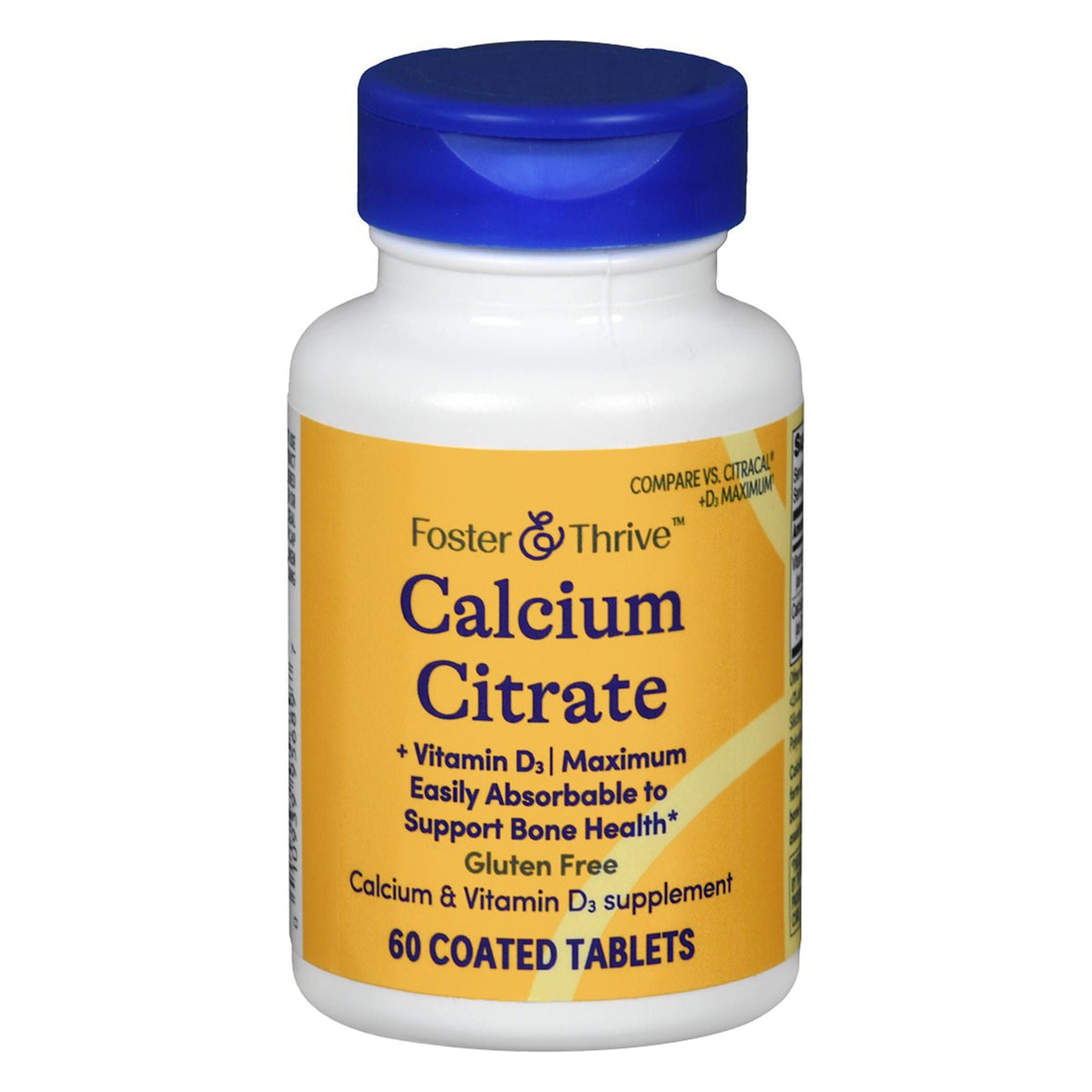 Foster & Thrive™ Calcium Citrate + Vitamin D-3 Coated Tablets Maximum, BT/1