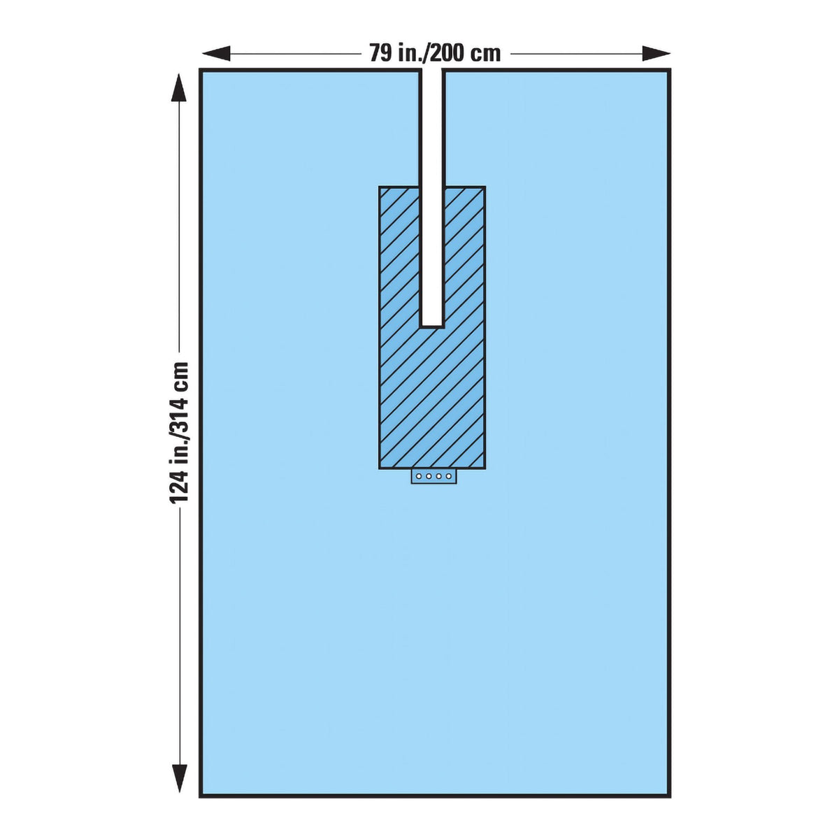 Halyard Sterile U- Surgical Drape, 80 W x 124 L Inch, CS/16