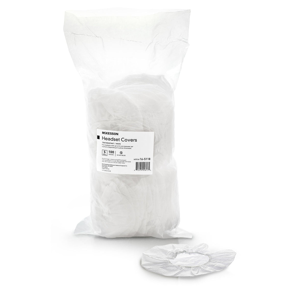 McKesson Sanitary Headset Cover, Small, White, BG/100
