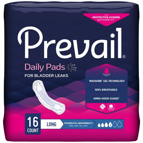 Prevail Bladder Control Moderate Pad White 11", PK/16