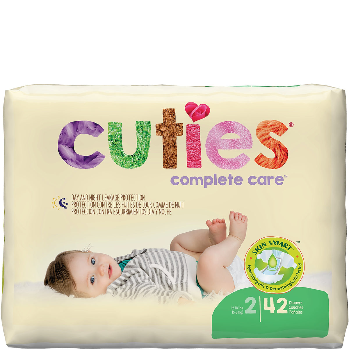 Cuties Complete Care Baby Diapers, Size 2, 12 - 18 lbs. - Replaces: FQCCC02, PK/42