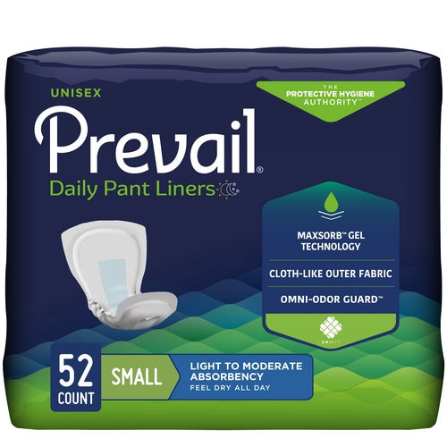 Prevail Pant Liners Small, 6" x 12.5", PK/52