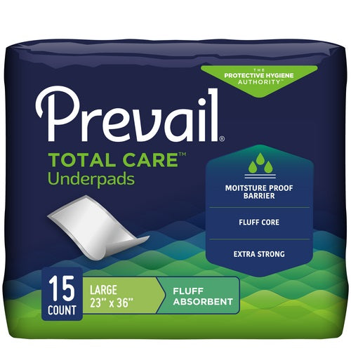 Prevail Incontinence Fluff Underpads, 23" x 36" - REPLACES: FQUP120, PK/15