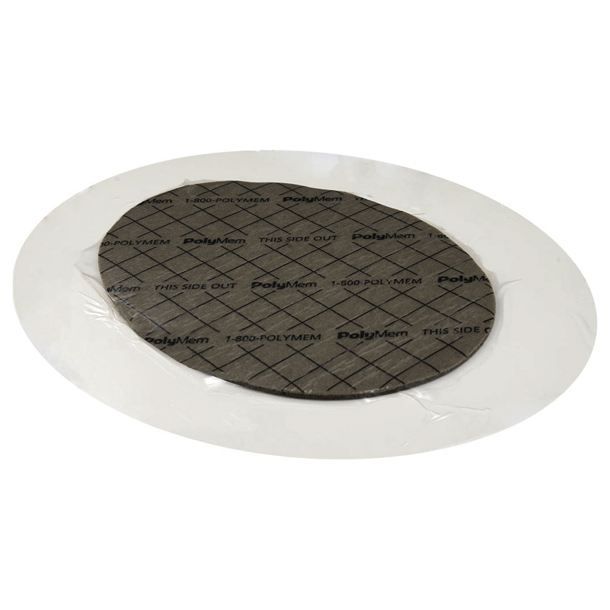 PolyMem Oval Silicone Border Silver Dressing, 6.5" x 8.2", EA/1