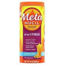 Metamucil Psyllium Fiber Supplement Powder, Sugar Free, Orange Smooth, 36.8 oz, EA/1
