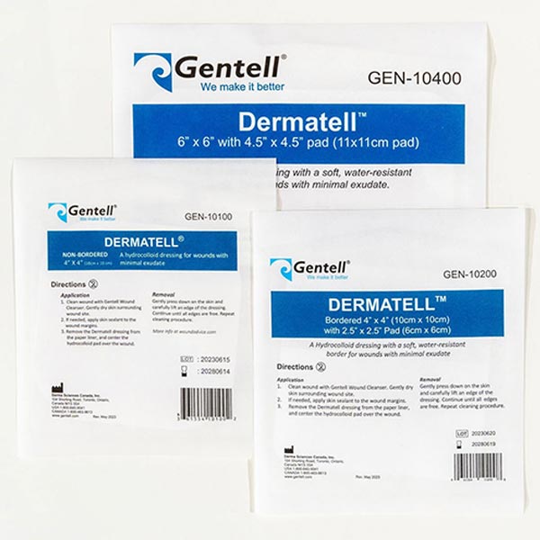 Gentell Dermatell Hydrocolloid Sacral Dressing, 6" x 7", EA/1