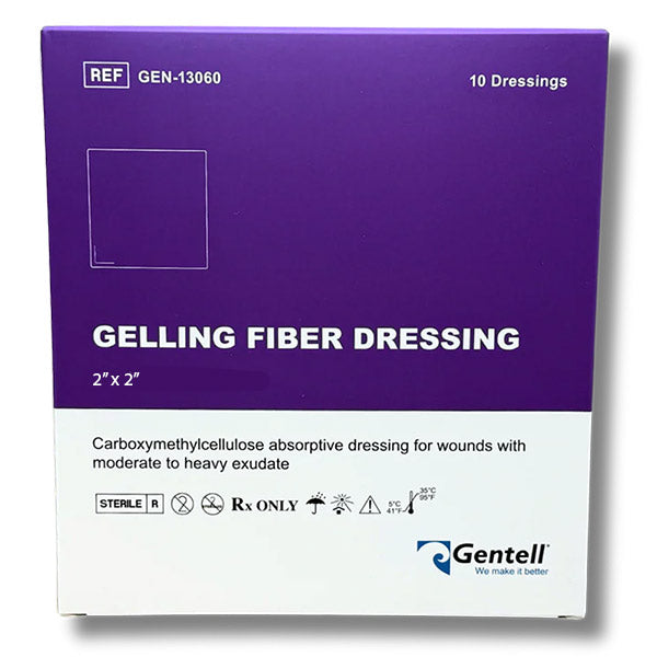 Gentell Gelling Fiber Dressing Ag, 2" x 2"