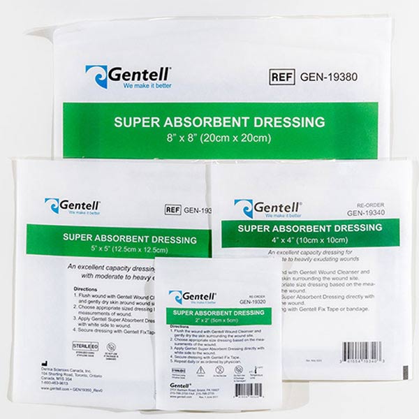 Gentell Super Absorbent Dressing, 5" x 5", EA/1