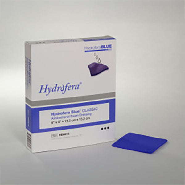 Hydrofera Blue Classic Antibacterial Foam Dressing without Border, 6" x 6", EA/1