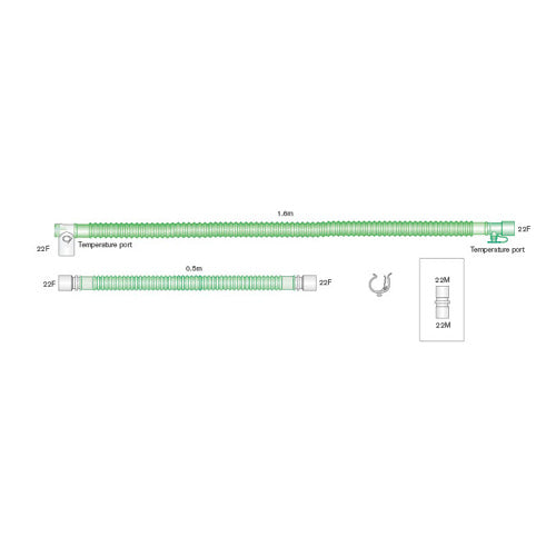 Intersurgical Flextube Single Heated Limb, 22mm, EA/1