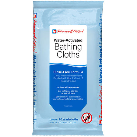 Rinse-Free Bathing Cloths, Mildly Scented, 10 Count