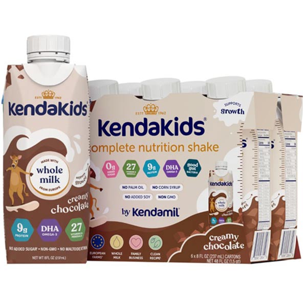 Kendakids Complete Nutrition Shake, Creamy Chocolate Flavored, 8oz, PK/6