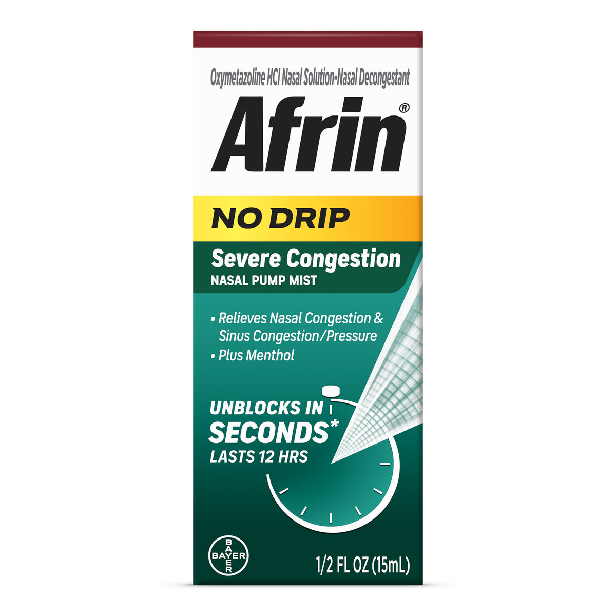 Afrin No Drip Severe Congestion Pump Nasal Mist, 0.5 oz, EA/1