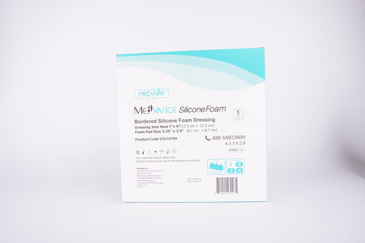 MedVance Bordered Silicone 7" x 9" Foam Dressing, Heel, EA/1