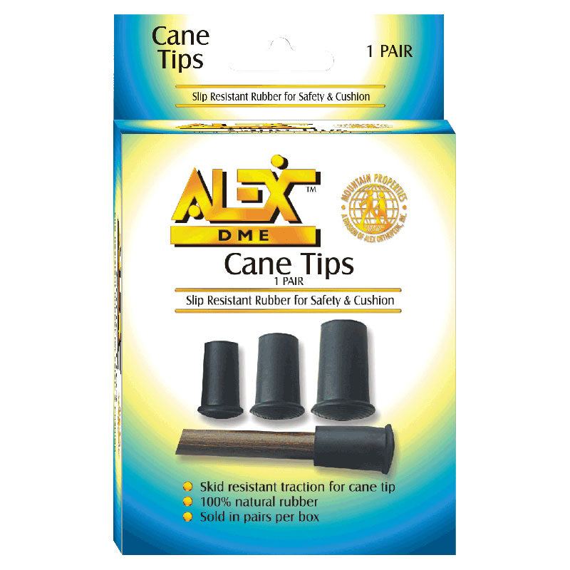 Replacement Rubber Cane Tip 16 mm, Black, BX/2