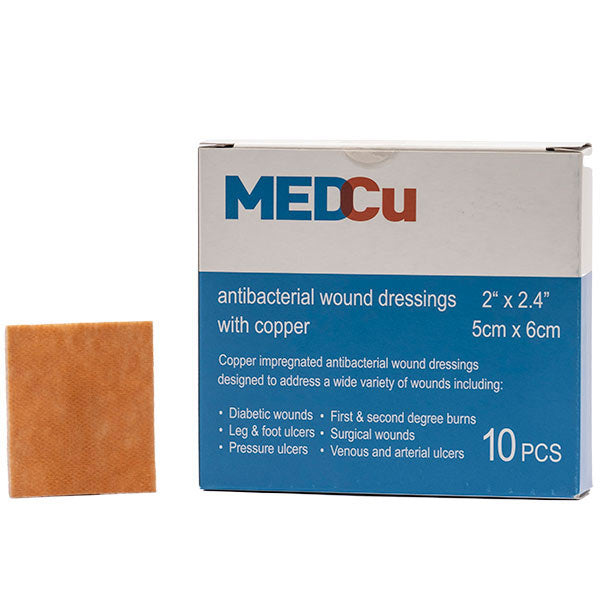 MedCu Non-Adhesive Antibacterial Dressing with Copper Oxide, 2" x 2.4", EA/1