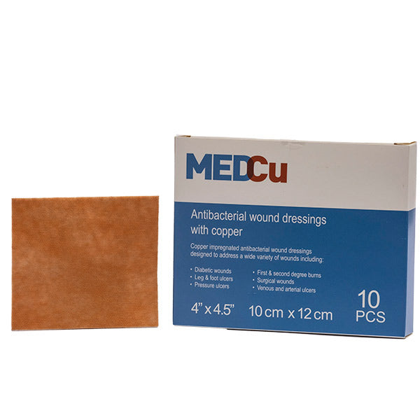 MedCu Non-Adhesive Antibacterial Dressing with Copper Oxide, 4" x 4.5"