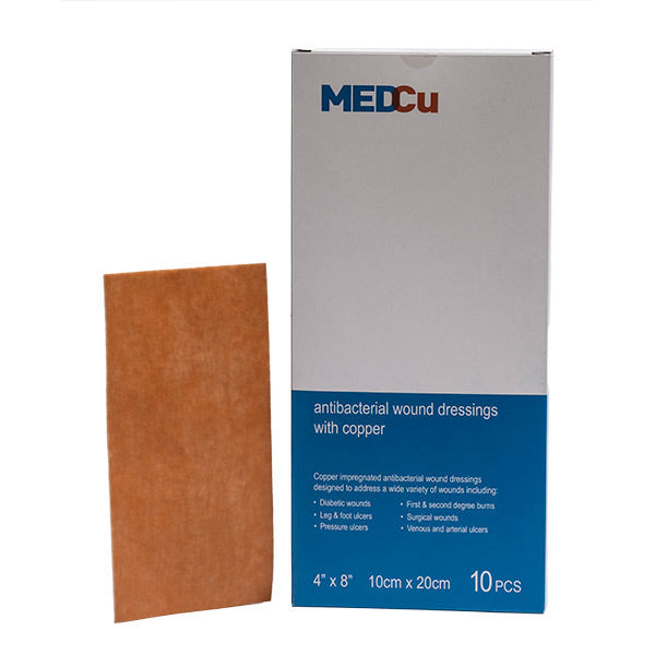 MedCu Non-Adhesive Antibacterial Dressing with Copper Oxide, 4" x 8"