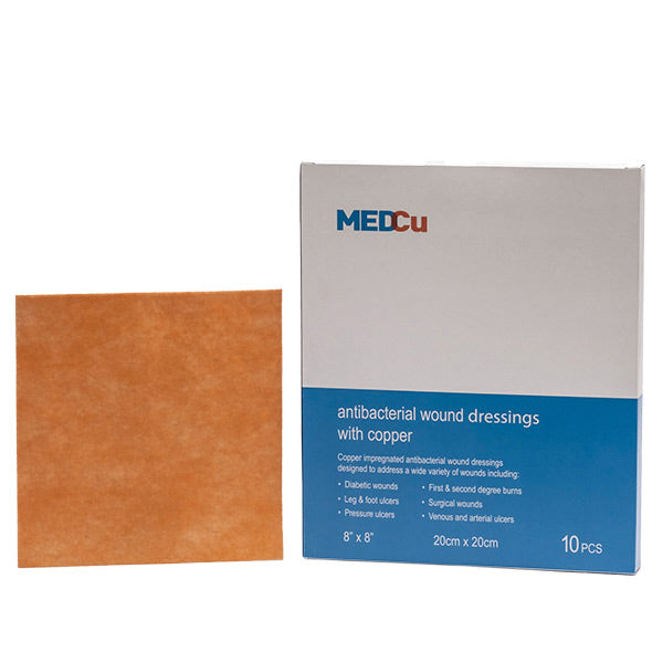 MedCu Non-Adhesive Antibacterial Dressing with Copper Oxide, 8" x 8"