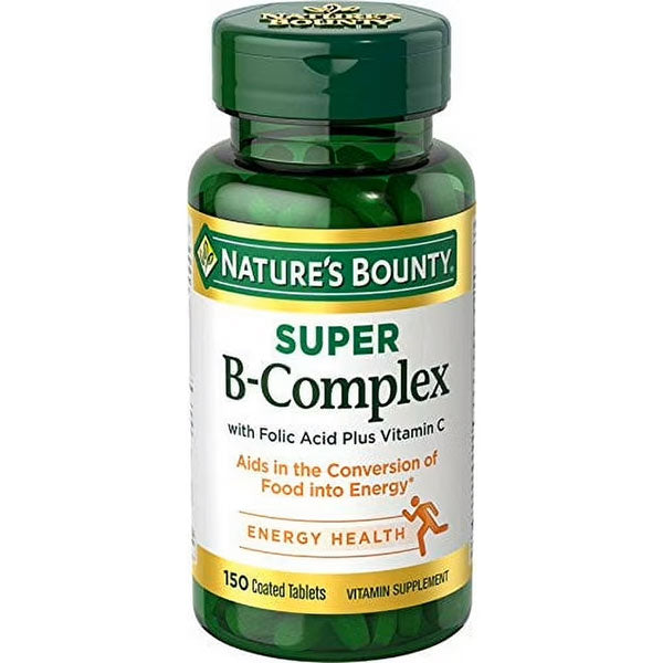Nature's Bounty B Complex Super with Folic Acid and Vitamin C Tablets, 150 ct - REPLACES NHS83168, EA/1