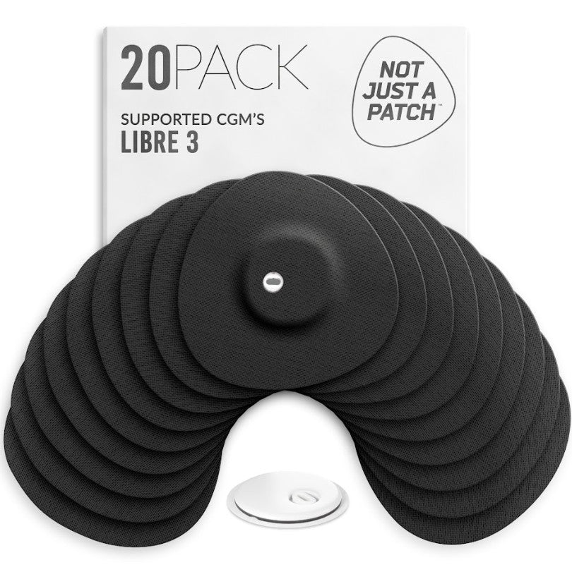 Not Just A Patch Original Patches for Freestyle Libre 3, Black, 20 ct