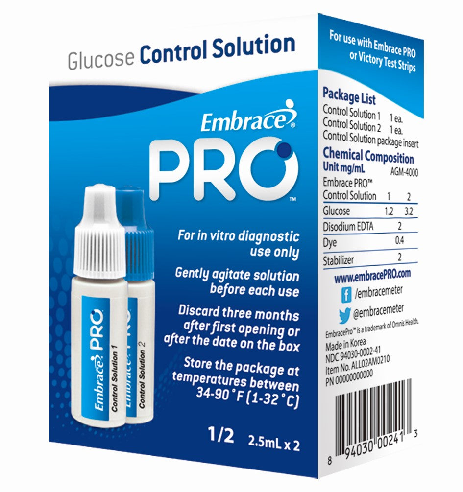 Embrace PRO Glucose Control Solution, Normal-(L1); High (L2)