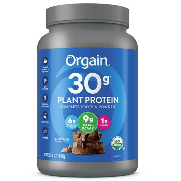 Orgain Organic 30g Plant Protein Powder, Chocolate Flavored, 32.1 oz Container, EA/1