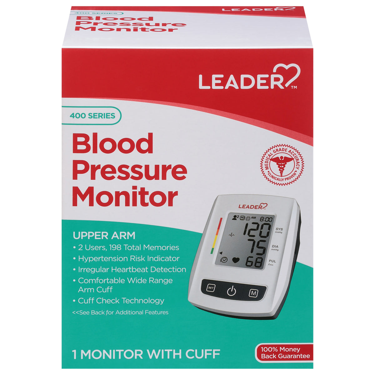 Leader Automatic Blood Pressure Monitor, 400 Series, Upper Arm - REPLACES PH5279856
