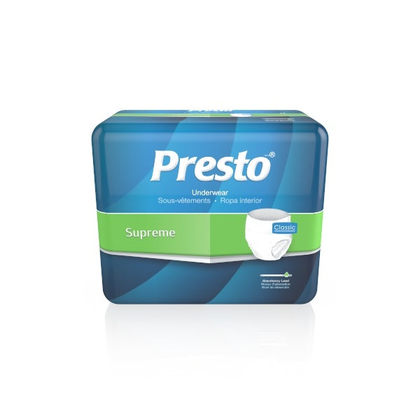 Presto Supreme Classic Protective Underwear Large 45" - 58" Maxiumum Absorbency