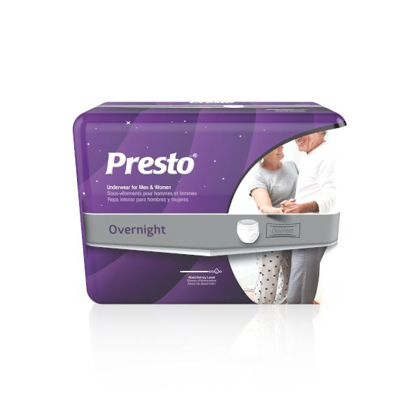 Presto FlexRight Protective Underwear X-Large 48" - 64" Overnight, PK/12