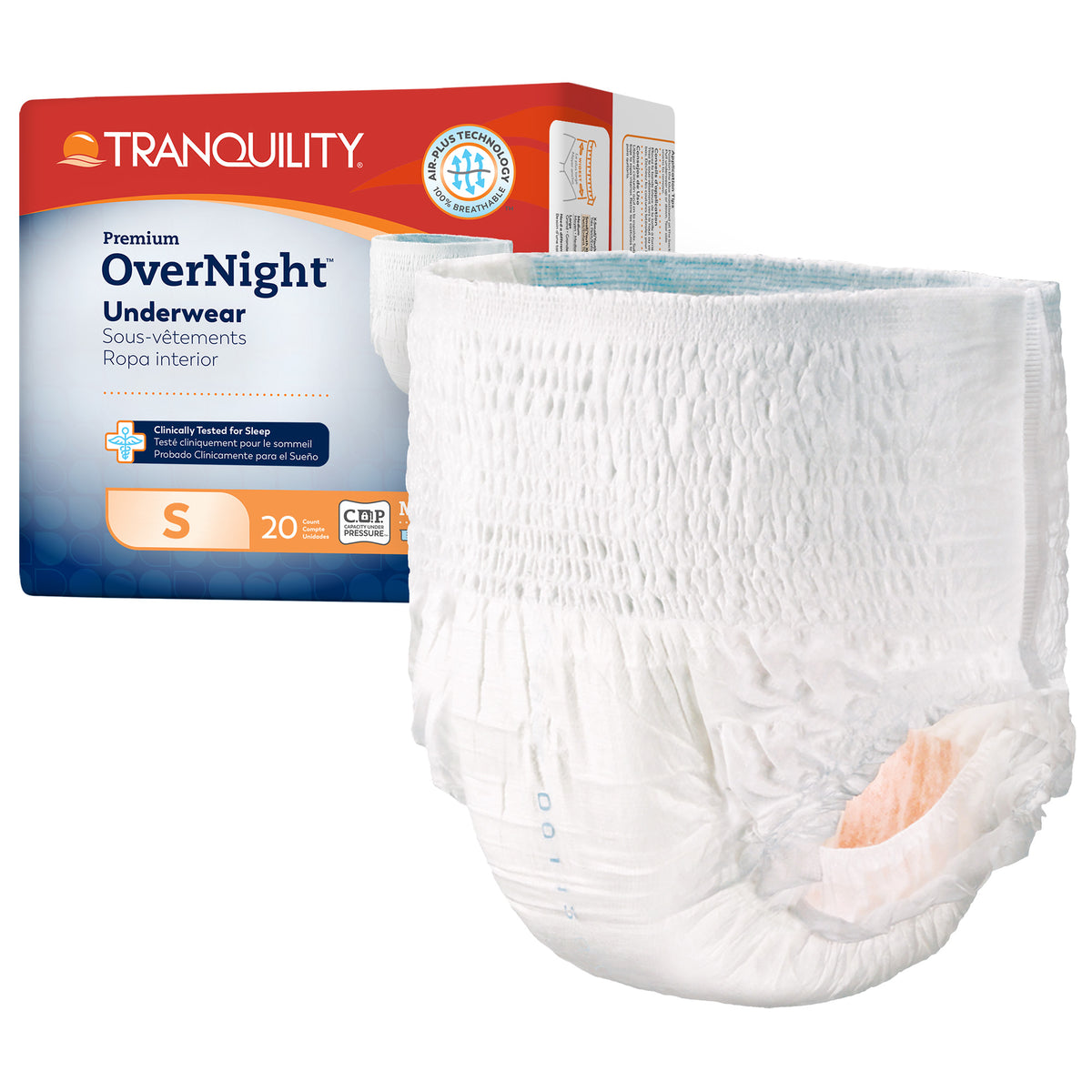 Tranquility Premium OverNight Disposable Absorbent Underwear Small 22" - 36", PK/20