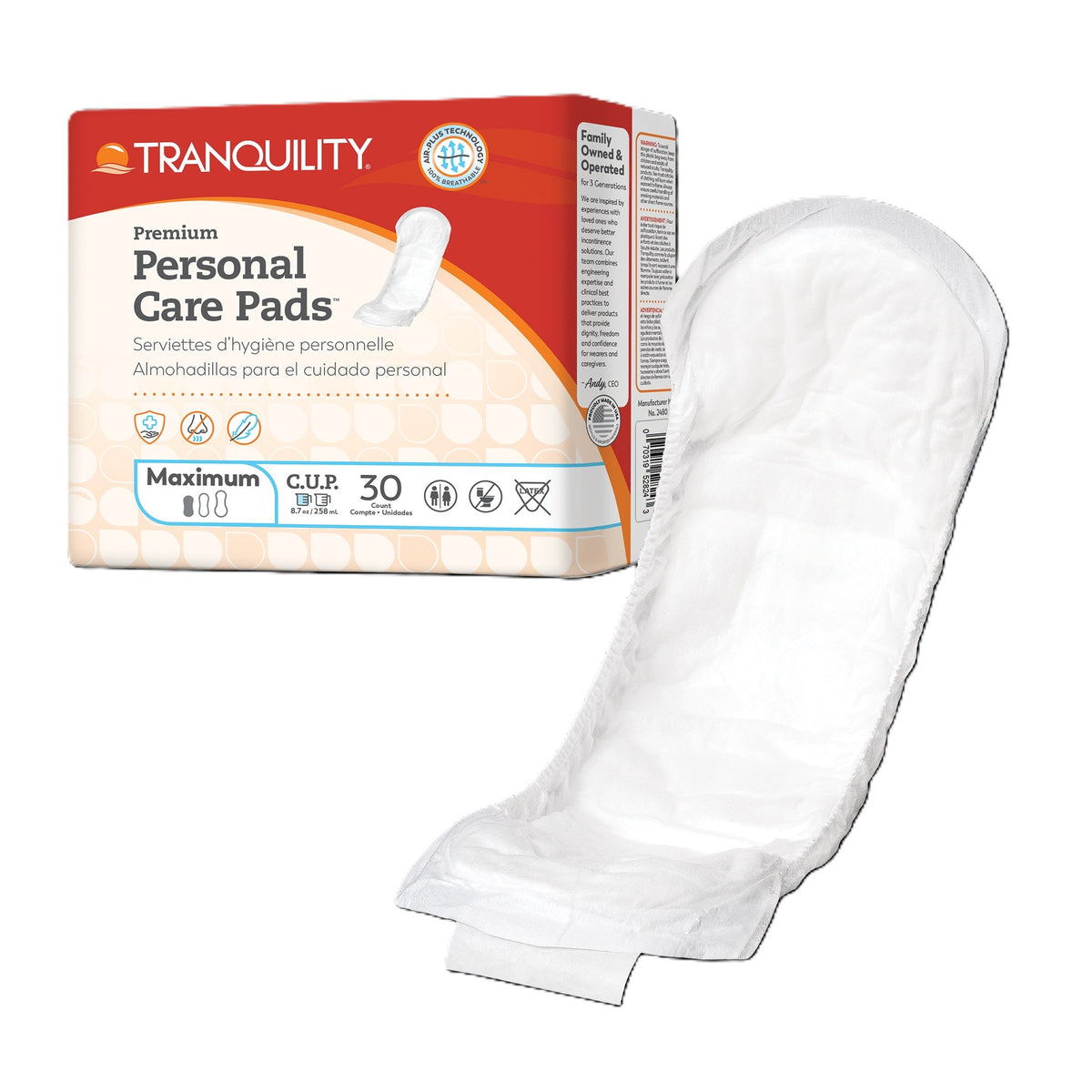 Tranquility Premium Personal Care Pads, Maximum - REPLACES PU2380, PK/30