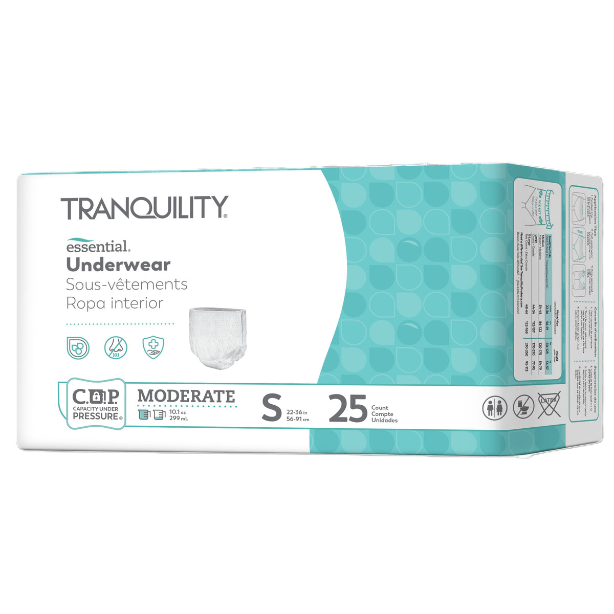 Tranquility Essential Underwear - Moderate, Small/Youth X-Large, 22" - 36", 80 - 125 lbs