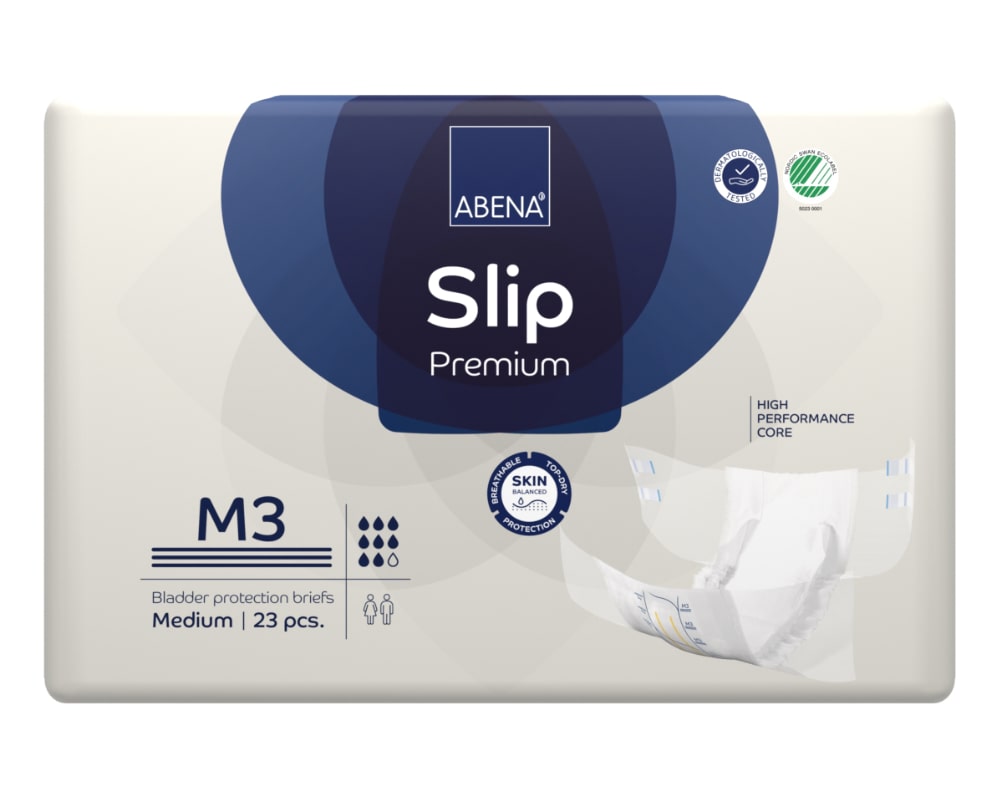 Adult Incontinence Brief Slip Premium M3, Medium, Absorbency Level 3, 28" - 43", PK/23