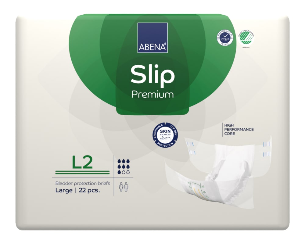 Abena Slip Premium Brief 39" - 59", Large - Absorbency Level 2 - REPLACES: RB43065, PK/22