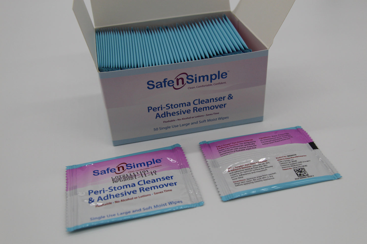 Peri-Stoma Cleanser and Adhesive Remover Wipe, Sting-free