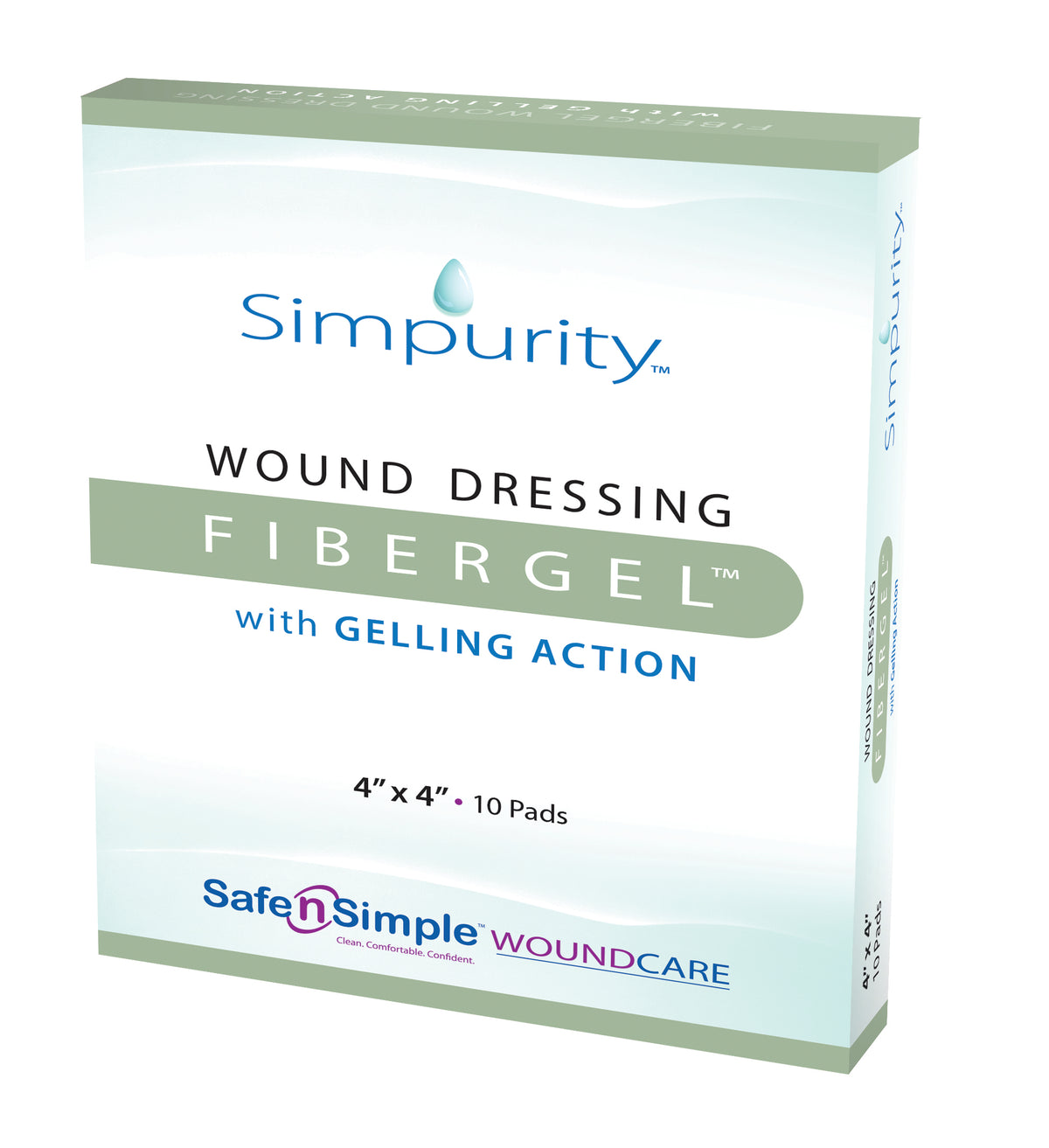 Simpurity Fibergel Pad Wound Dressing, 4" x 4", EA/1