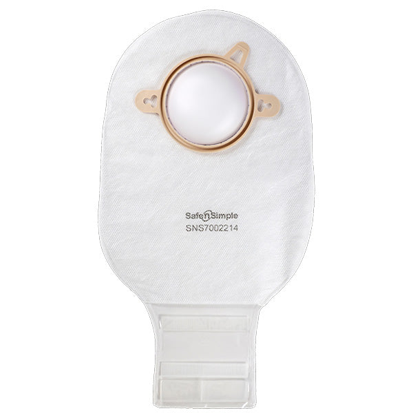 Simpurity 12" Drainable 2-Piece Pouch, Transparent, 57mm, 2-1/4" Flange, Belt Tabs, Velcro Closure, BX/10