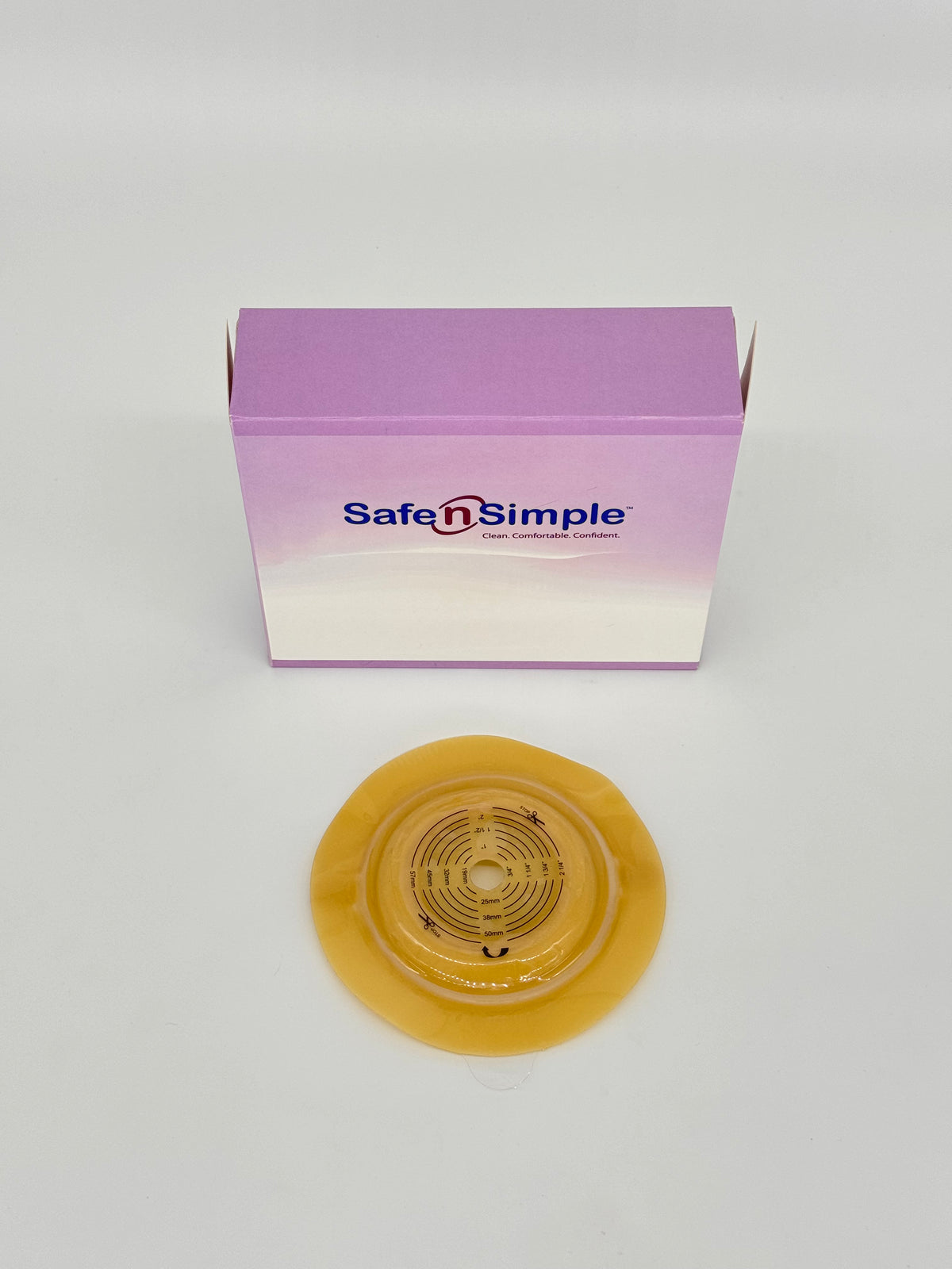 Safe N Simple LLC 5" Diameter, 2-Piece Round Convex Wafer, Standard Wear, White, 70mm, 2-3/4" Flange Cut-to-Fit, BX/5