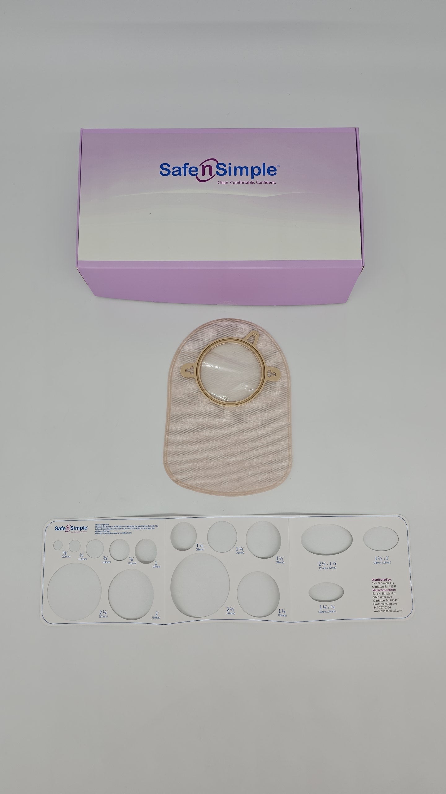Safe N Simple 8" Closed 2-Piece Pouch, Beige, 70mm, 2-3/4" Flange With Belt Tabs