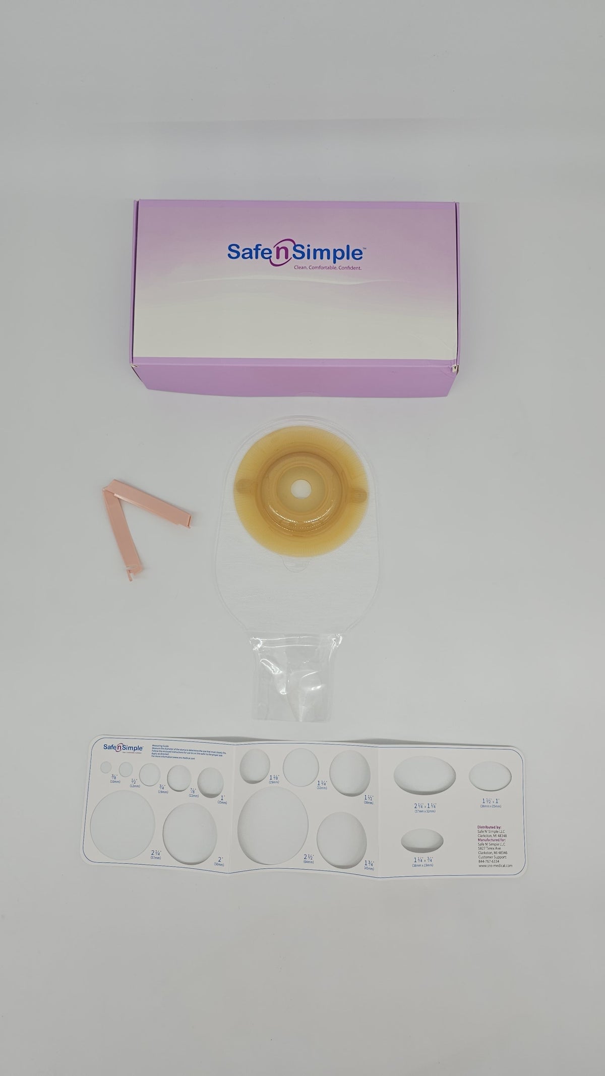 12" Drainable One Piece Pouch, Extended Wear, Convex, Transparent, 3/4" Precut Stoma Opening, With Standard Curved Tail