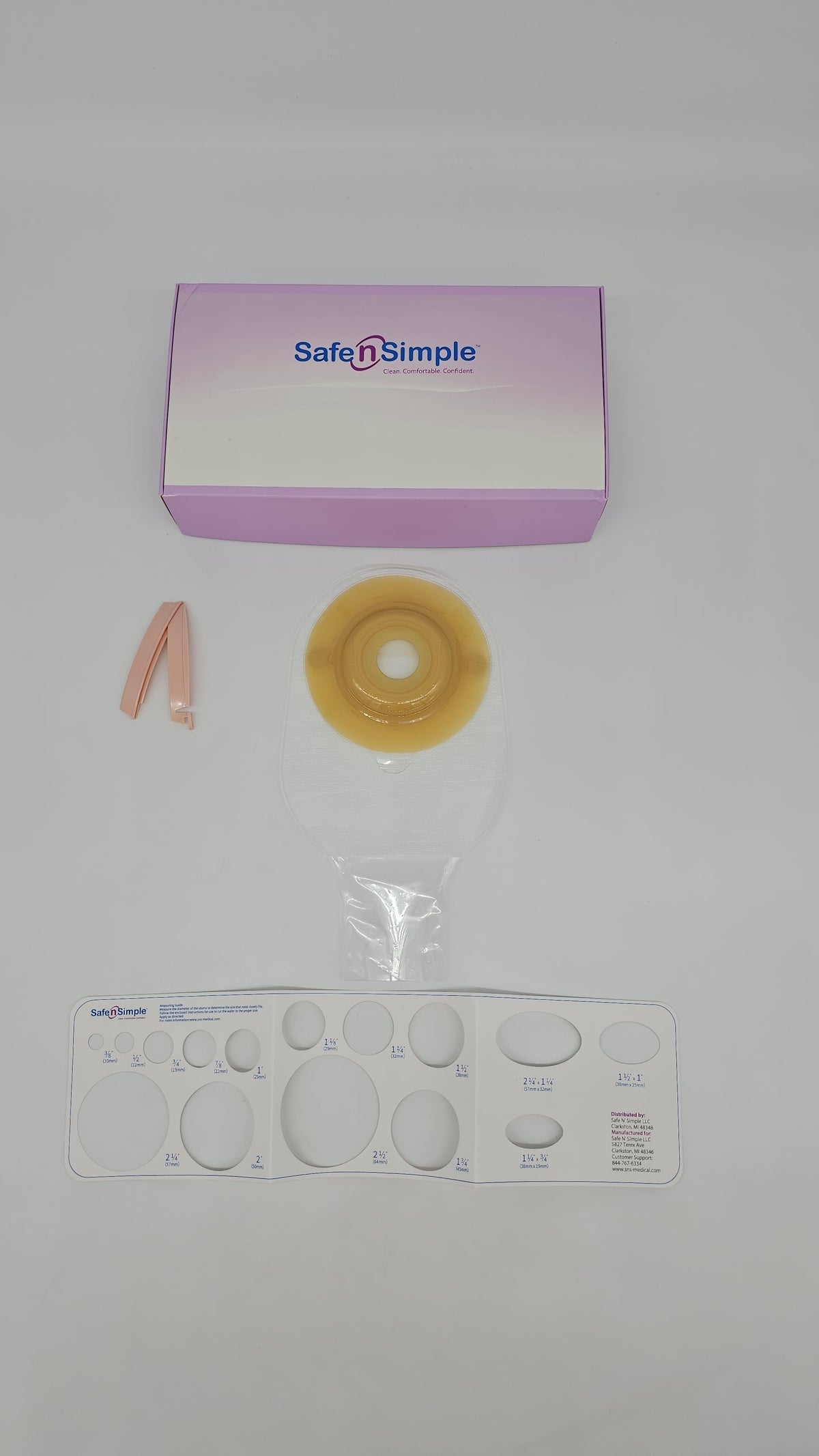 12" Drainable One Piece Pouch, Extended Wear, Convex, Transparent, 1-1/8" Precut Stoma Opening, With Standard Curved Tail