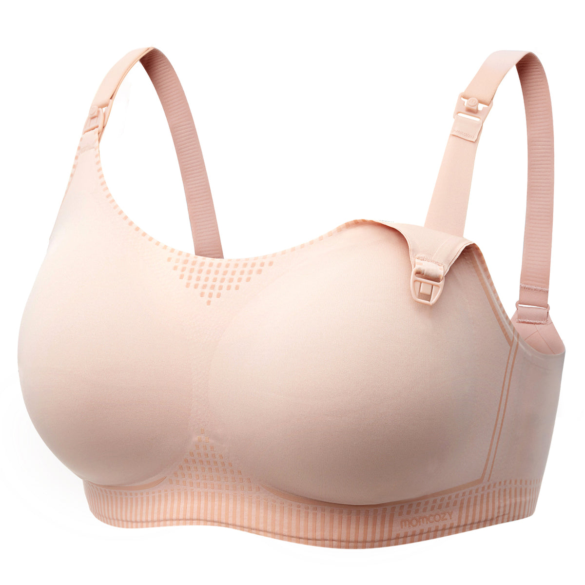 Momcozy U Liquid Spandex Printed Nursing Bra with Performax Technology, Extra Large, Oyster Pink, PK/1