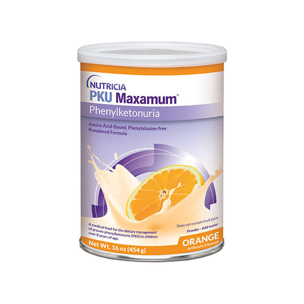 PKU Maxamum Powdered Medical Food, Orange Flavor, 16 oz., 454g