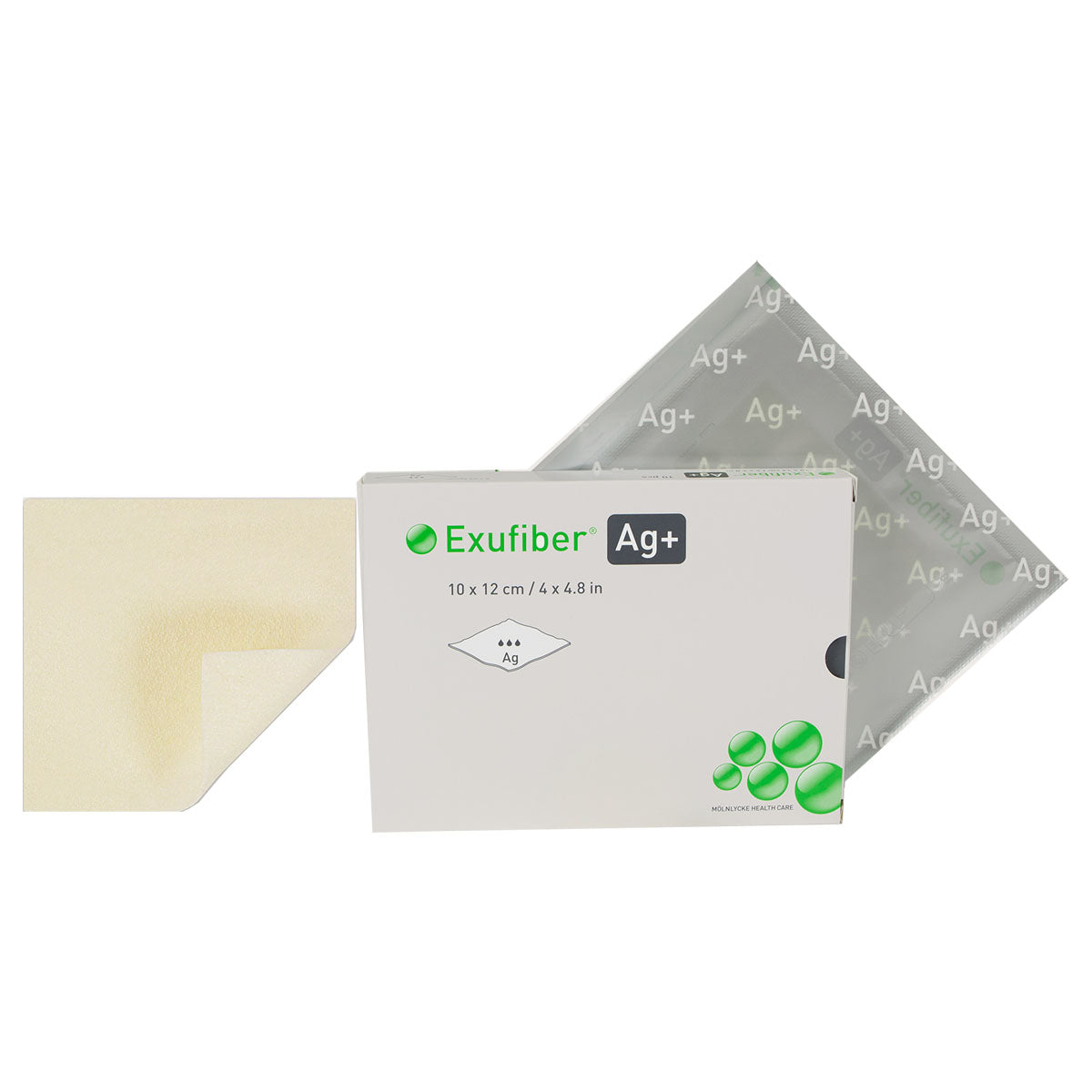 Exufiber Ag+ Gelling Fiber Dressing, 4" x 4.8", EA/1