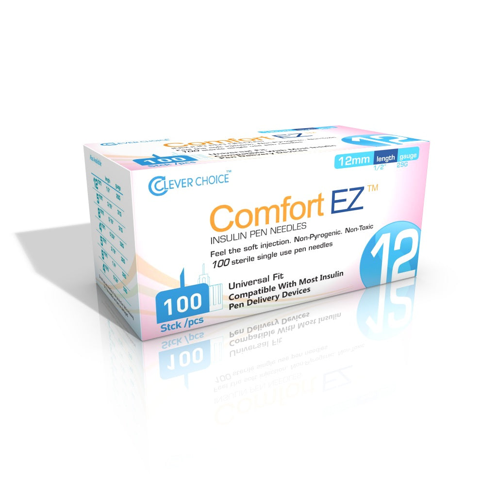 Clever Choice Comfort EZ Insulin Pen Needles 29G x 1/2", 100 count, BX/100
