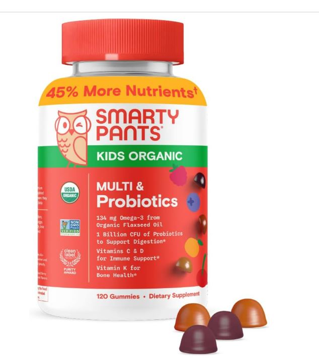 Smartypants Organic Kid's Multi & Omegas Gummy Vitamin, 120ct