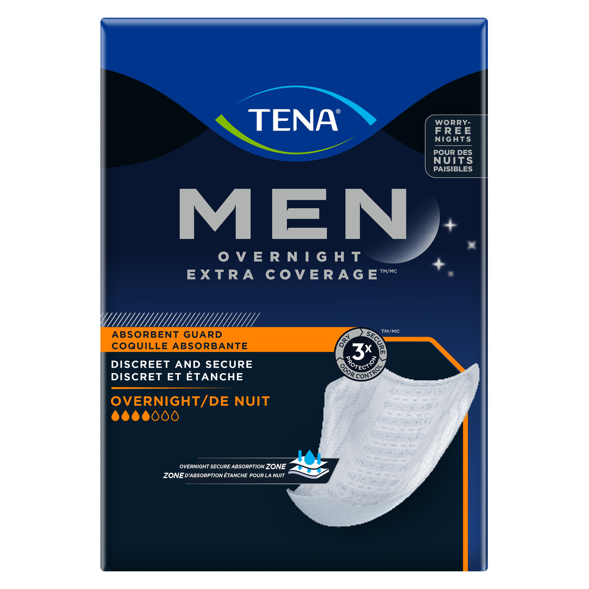 TENA MEN Overnight Guard, 3 x 30