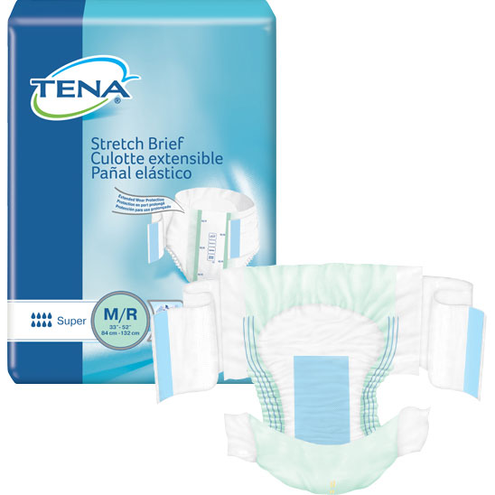 TENA Stretch Super Brief Medium 33" - 52", PK/28